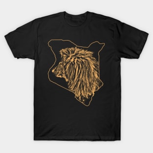 Kenya - Lion Silhouette - Cat in Kenya / Afrika T-Shirt